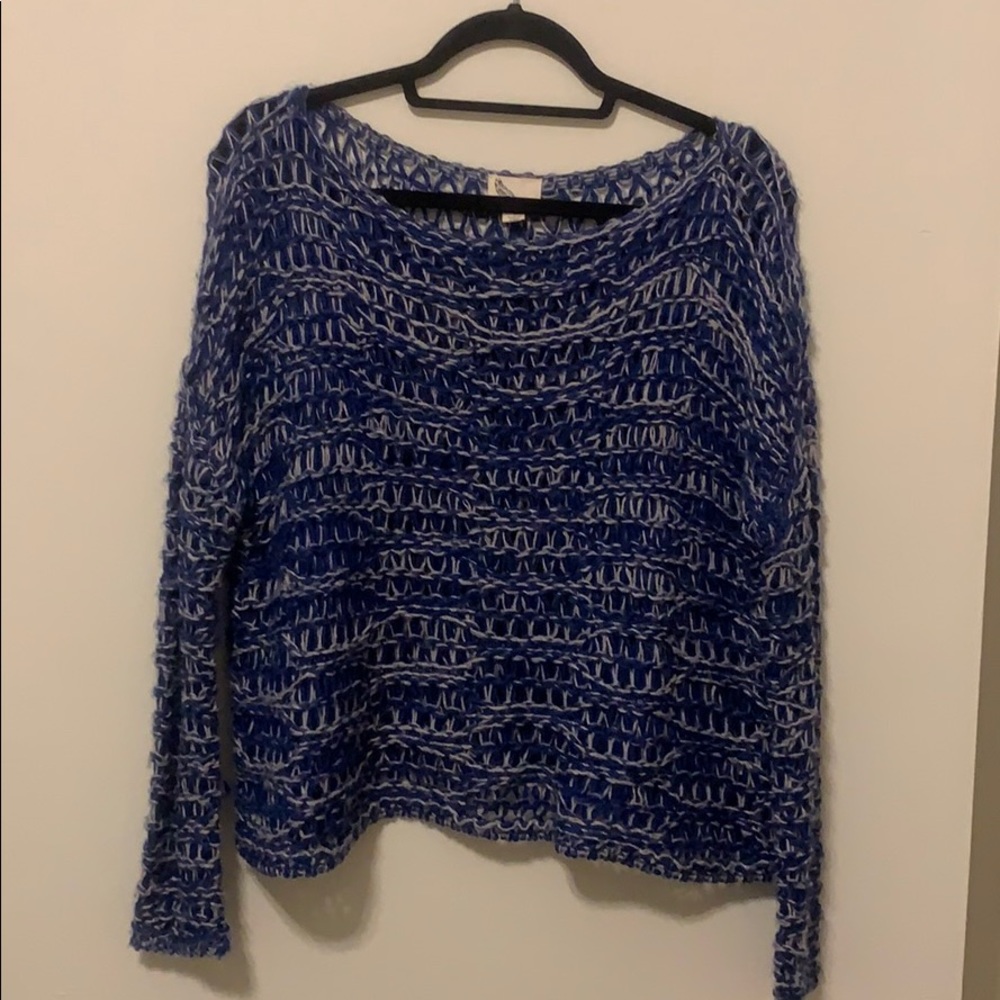 Blue Wren Knit Sweater - Blue/Gray